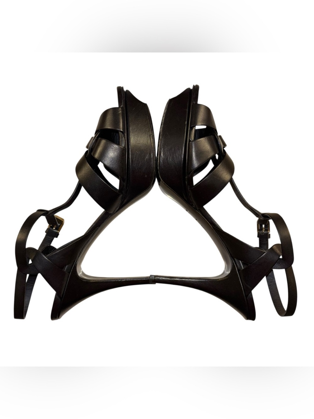 Saint Laurent | Tribute Platform Sandals Black Leather | EU 41 - Picture 7 of 16